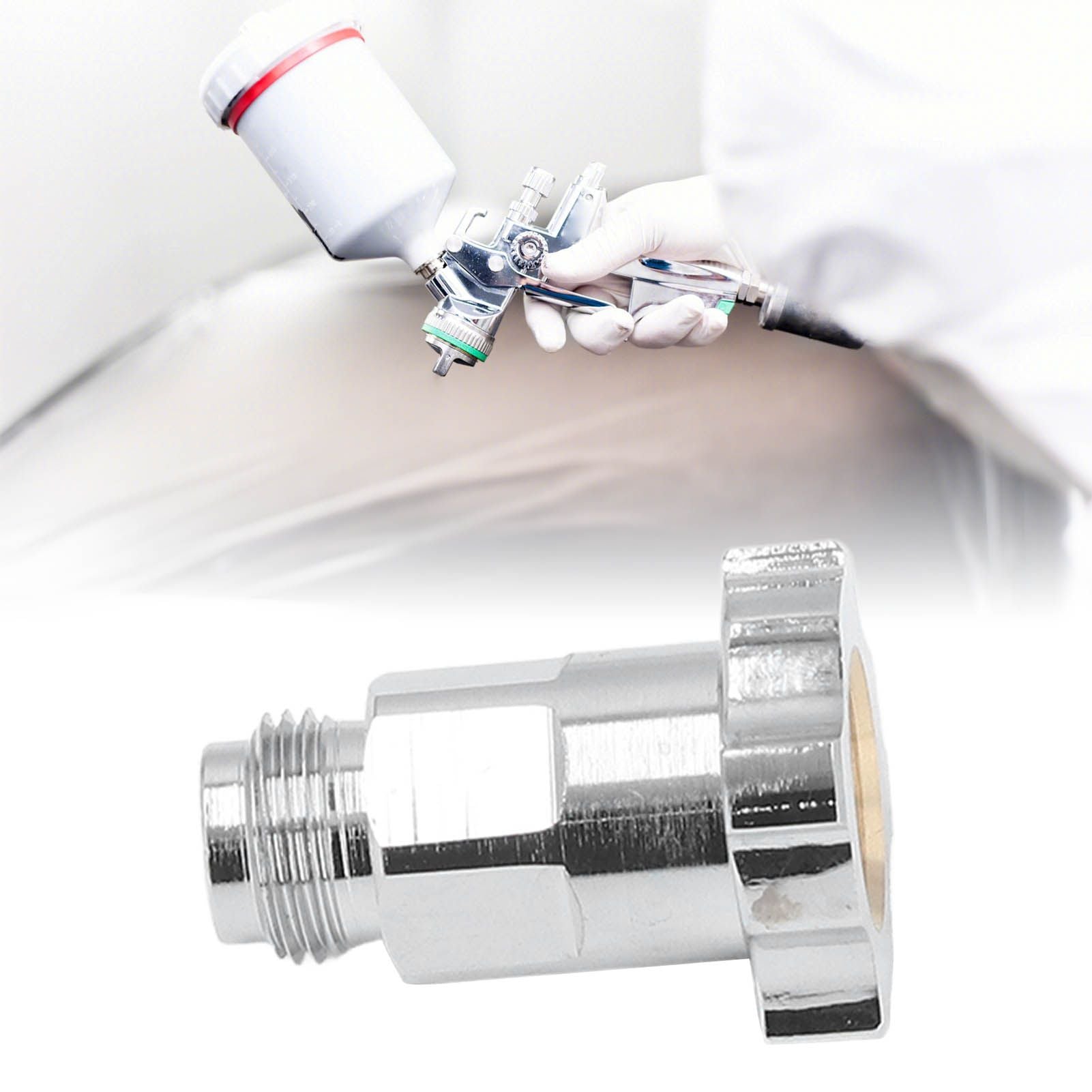 Spray Cup Connector Stainless Steel Disposable Pot Connector Airbrush Adapter Watering Can Connector External V1294-YM0523-3114220040112