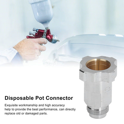Spray Cup Connector Stainless Steel Disposable Pot Connector Airbrush Adapter Watering Can Connector External V1294-YM0523-3114220040112