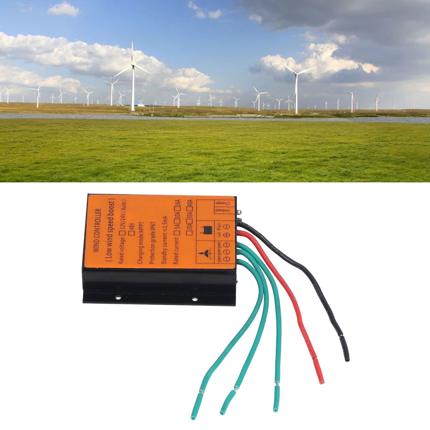 Wind Charge Controller 48V 600W MPPT Low Voltage Charging IP67 Protection Step Up Wind Energy Controllers 10A V1294-YM0523-3114220040312