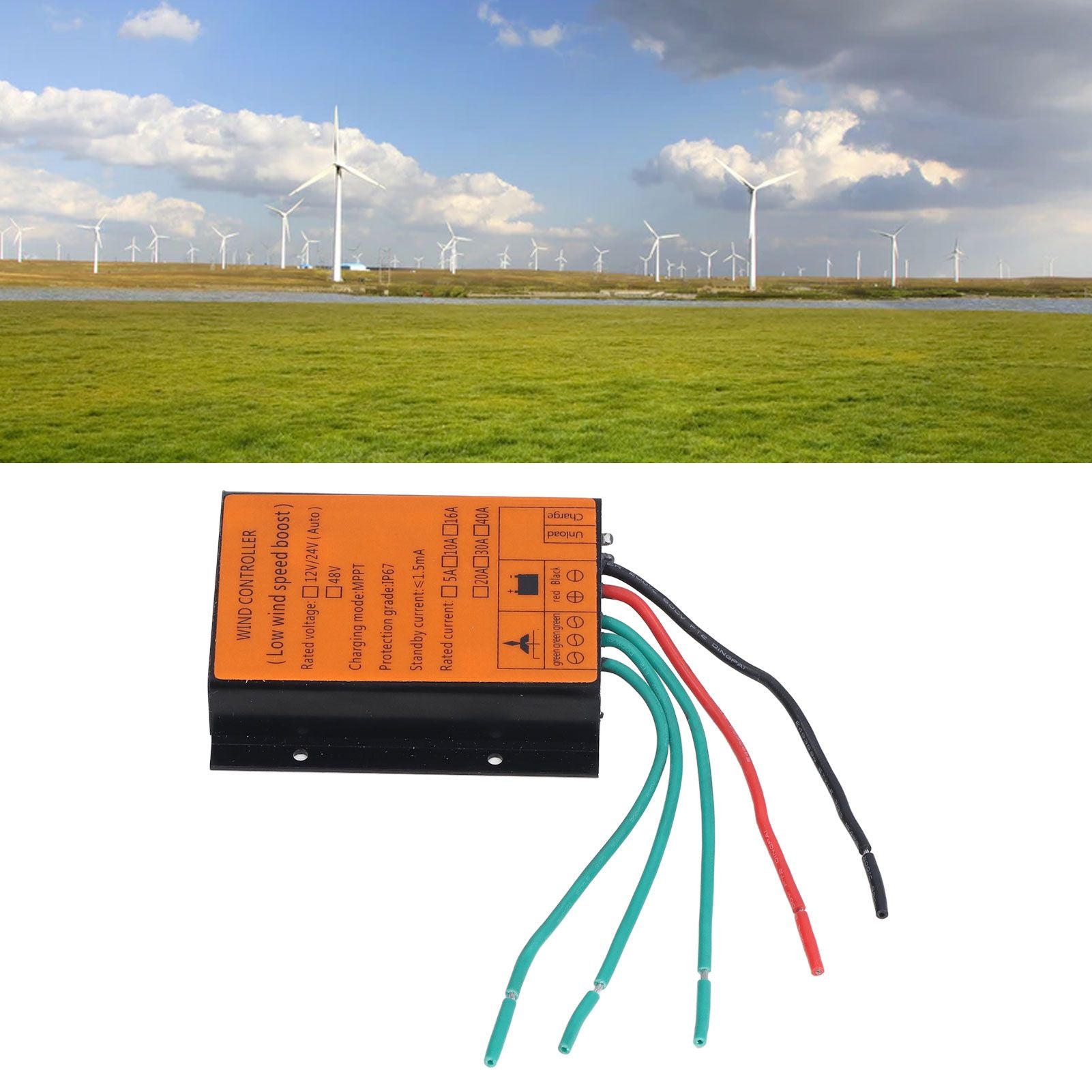 Wind Charge Controller 48V 600W MPPT Low Voltage Charging IP67 Protection Step Up Wind Energy Controllers 10A V1294-YM0523-3114220040312