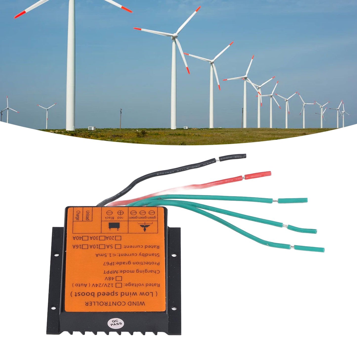 Wind Charge Controller 48V 600W MPPT Low Voltage Charging IP67 Protection Step Up Wind Energy Controllers 10A V1294-YM0523-3114220040312