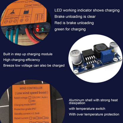 Wind Charge Controller 48V 600W MPPT Low Voltage Charging IP67 Protection Step Up Wind Energy Controllers 10A V1294-YM0523-3114220040312