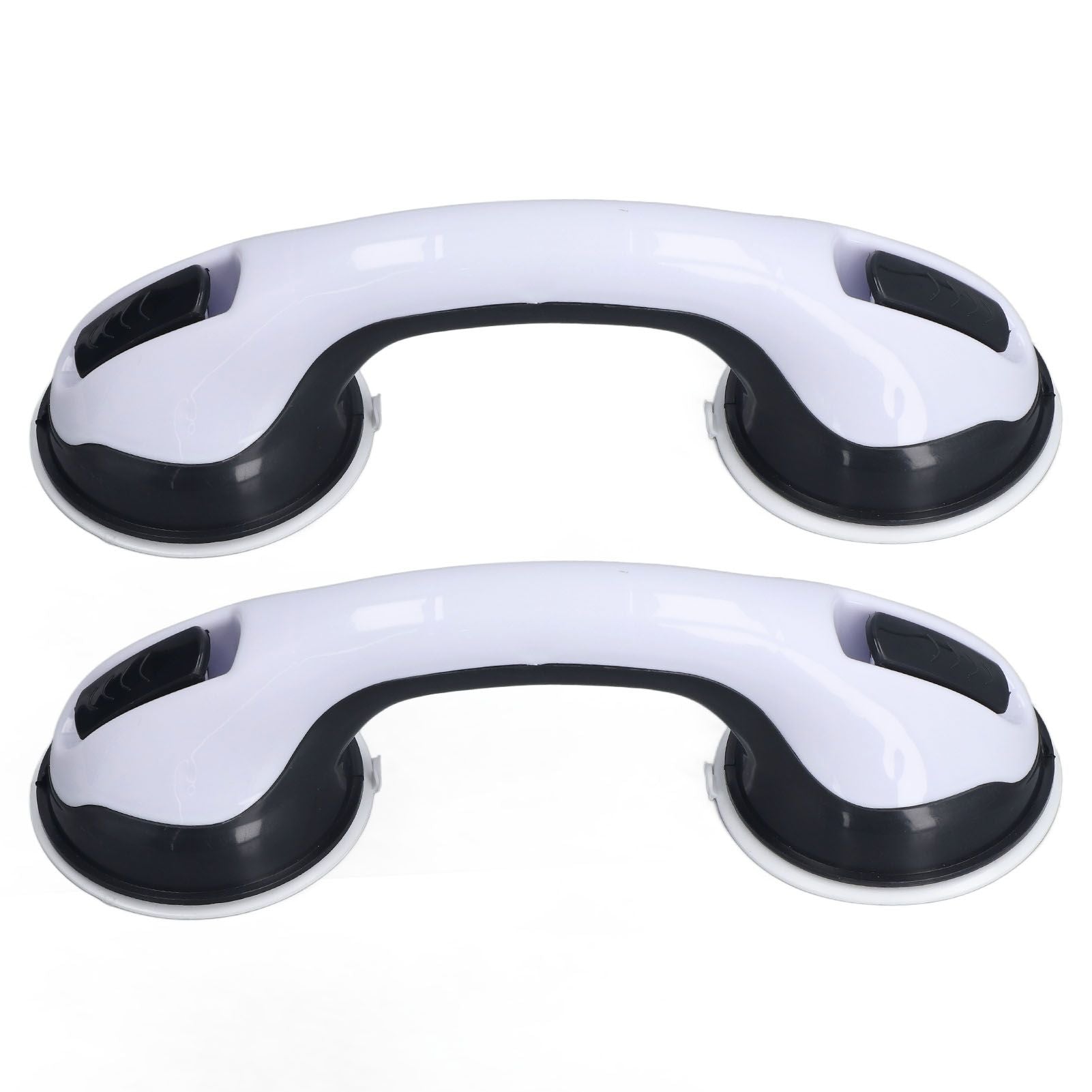 2pcs Shower Handle Curved Design Double Lock Security Toolless Installation Plastic Shower Support Bar for V1294-YM0523-3114220041111