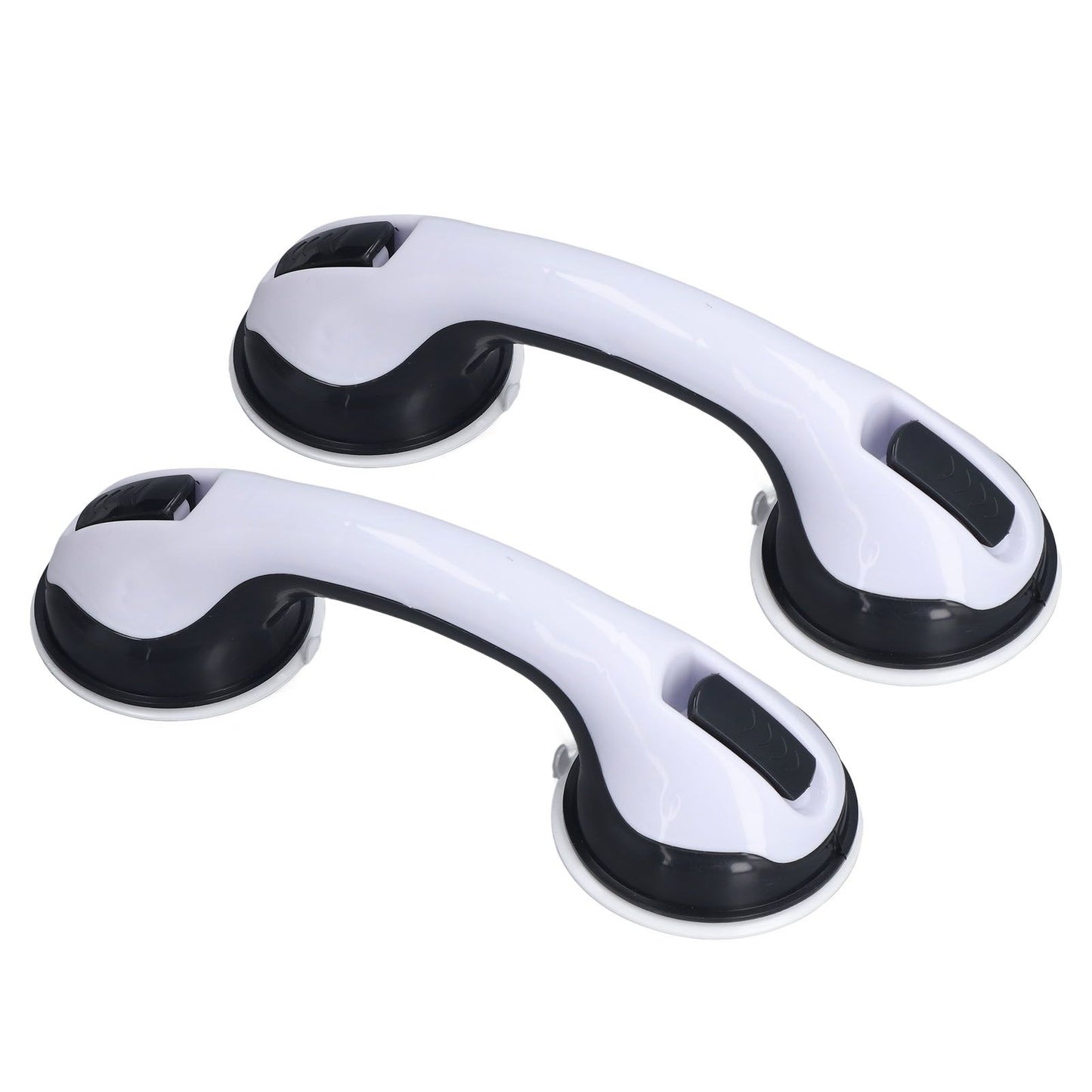 2pcs Shower Handle Curved Design Double Lock Security Toolless Installation Plastic Shower Support Bar for V1294-YM0523-3114220041111