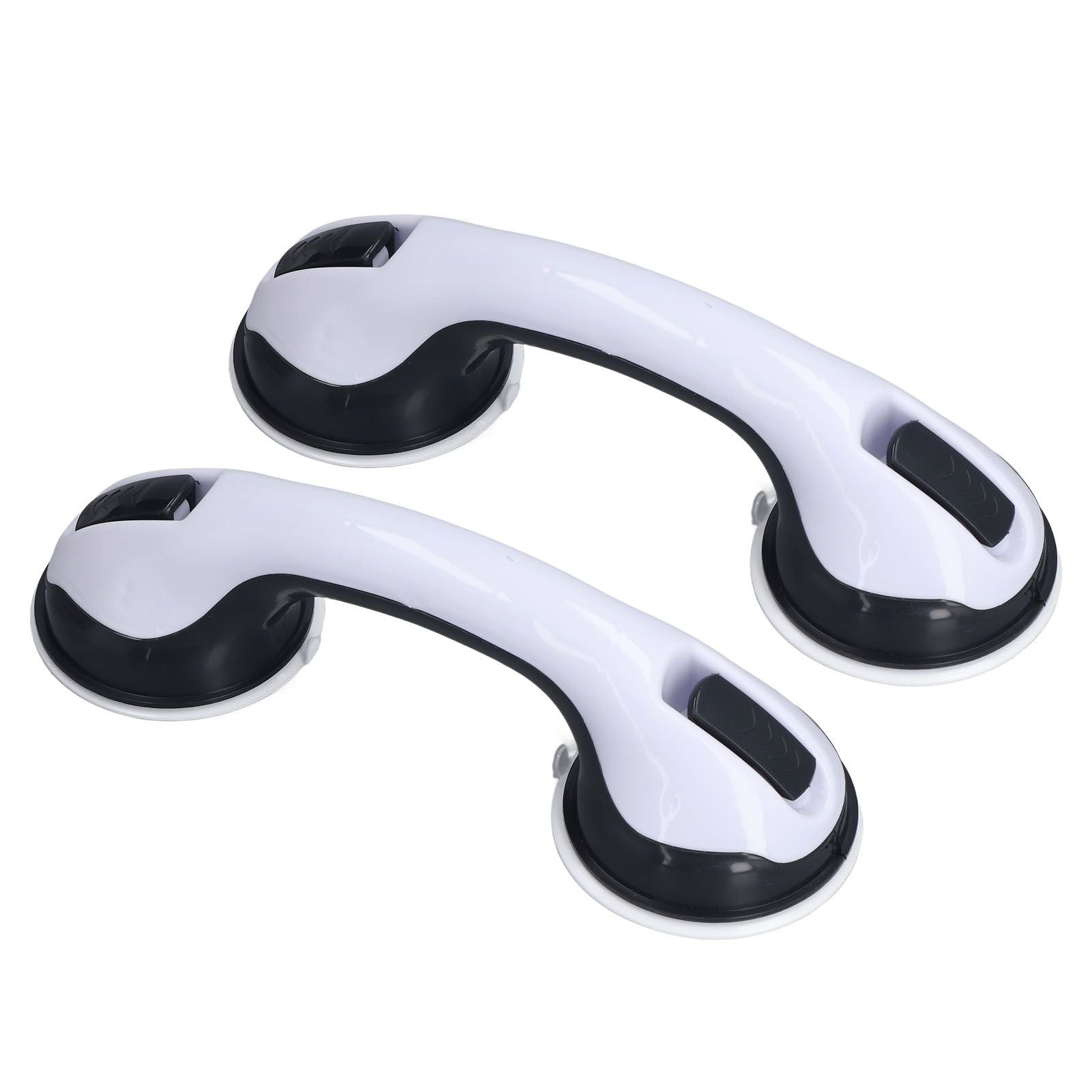 2pcs Shower Handle Curved Design Double Lock Security Toolless Installation Plastic Shower Support Bar for V1294-YM0523-3114220041111
