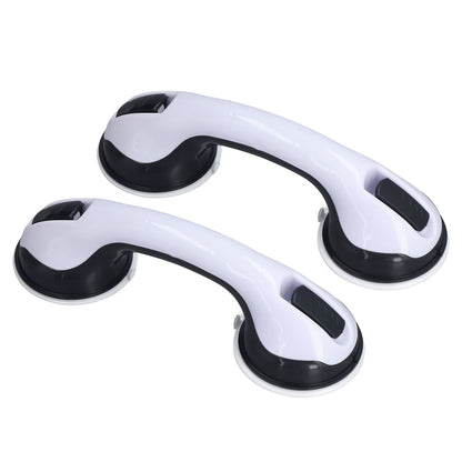 2pcs Shower Handle Curved Design Double Lock Security Toolless Installation Plastic Shower Support Bar for V1294-YM0523-3114220041111