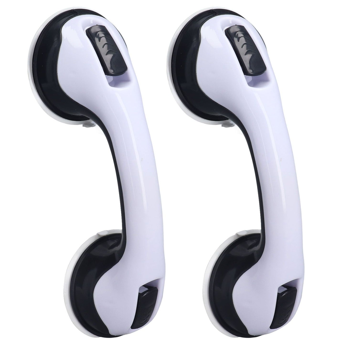 2pcs Shower Handle Curved Design Double Lock Security Toolless Installation Plastic Shower Support Bar for V1294-YM0523-3114220041111