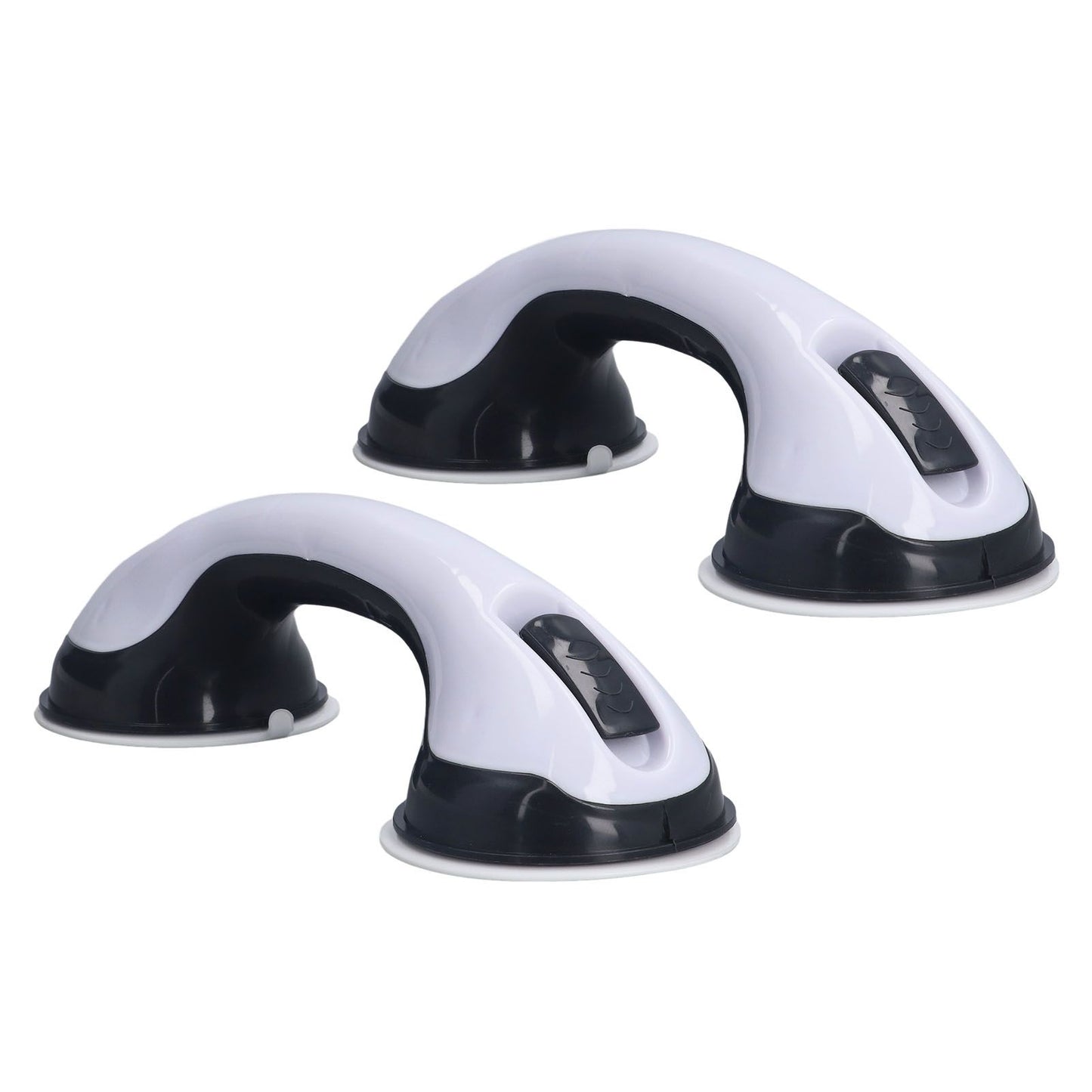 2pcs Shower Handle Curved Design Double Lock Security Toolless Installation Plastic Shower Support Bar for V1294-YM0523-3114220041111