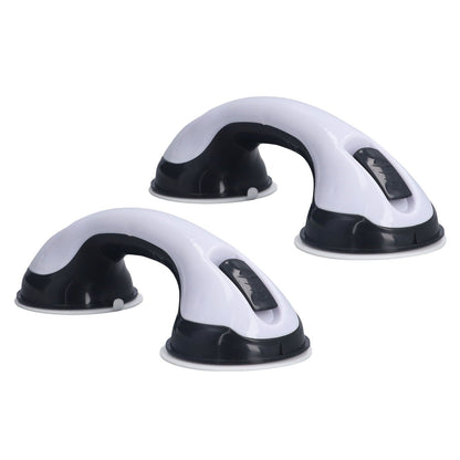 2pcs Shower Handle Curved Design Double Lock Security Toolless Installation Plastic Shower Support Bar for V1294-YM0523-3114220041111