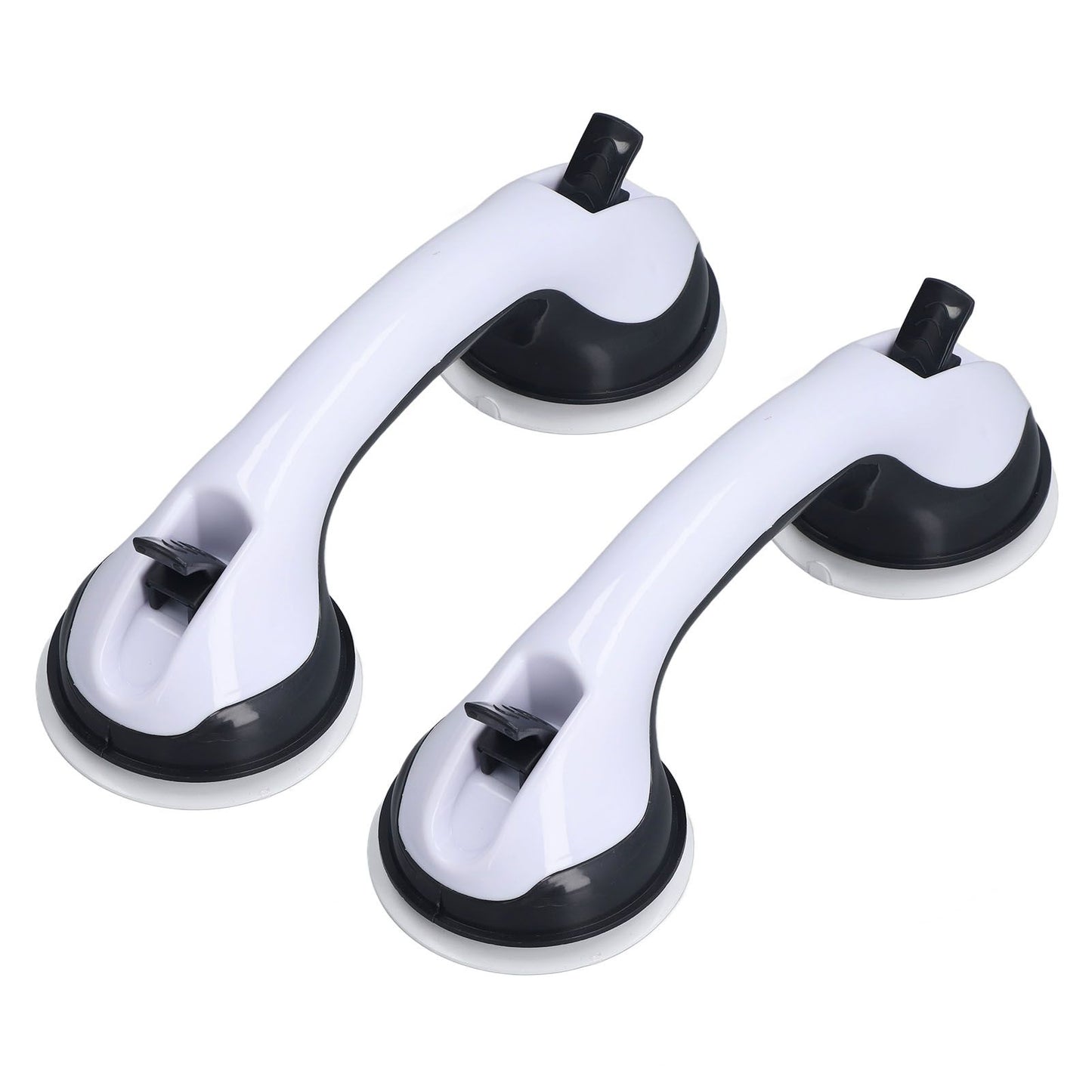 2pcs Shower Handle Curved Design Double Lock Security Toolless Installation Plastic Shower Support Bar for V1294-YM0523-3114220041111