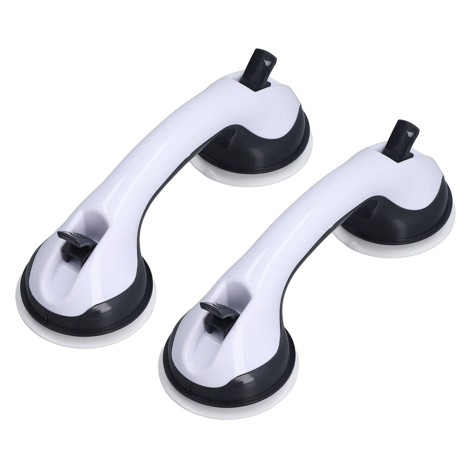 2pcs Shower Handle Curved Design Double Lock Security Toolless Installation Plastic Shower Support Bar for V1294-YM0523-3114220041111