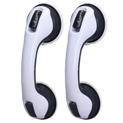 2pcs Shower Handle Curved Design Double Lock Security Toolless Installation Plastic Shower Support Bar for V1294-YM0523-3114220041111