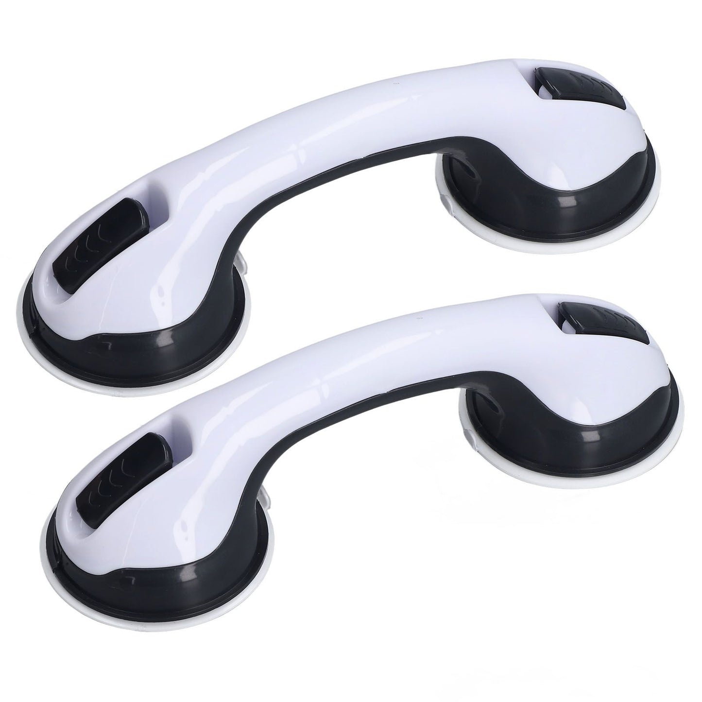 2pcs Shower Handle Curved Design Double Lock Security Toolless Installation Plastic Shower Support Bar for V1294-YM0523-3114220041111