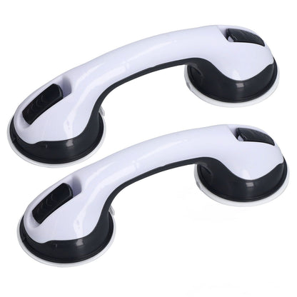2pcs Shower Handle Curved Design Double Lock Security Toolless Installation Plastic Shower Support Bar for V1294-YM0523-3114220041111