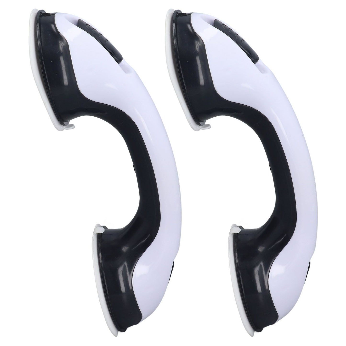 2pcs Shower Handle Curved Design Double Lock Security Toolless Installation Plastic Shower Support Bar for V1294-YM0523-3114220041111
