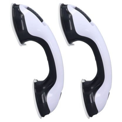 2pcs Shower Handle Curved Design Double Lock Security Toolless Installation Plastic Shower Support Bar for V1294-YM0523-3114220041111