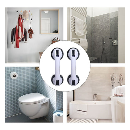 2pcs Shower Handle Curved Design Double Lock Security Toolless Installation Plastic Shower Support Bar for V1294-YM0523-3114220041111