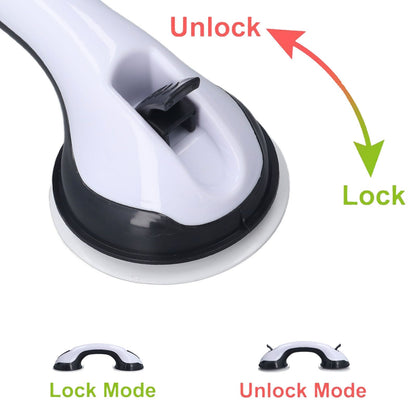 2pcs Shower Handle Curved Design Double Lock Security Toolless Installation Plastic Shower Support Bar for V1294-YM0523-3114220041111
