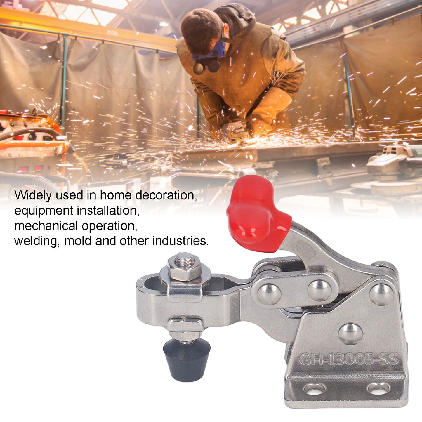 Quick Release Vertical Toggle Clamp 150lb Holding Capacity Woodworking Fixture for Home Decoration V1294-YM0523-3114220042911