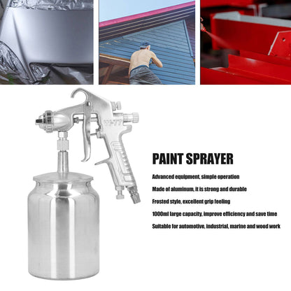 G1/4 Air Painter High Atomization Siphon Feed Pneumatic Paint Sprayer 1000ml Large Capacity Air Spray Painter V1294-YM0523-3114220044011
