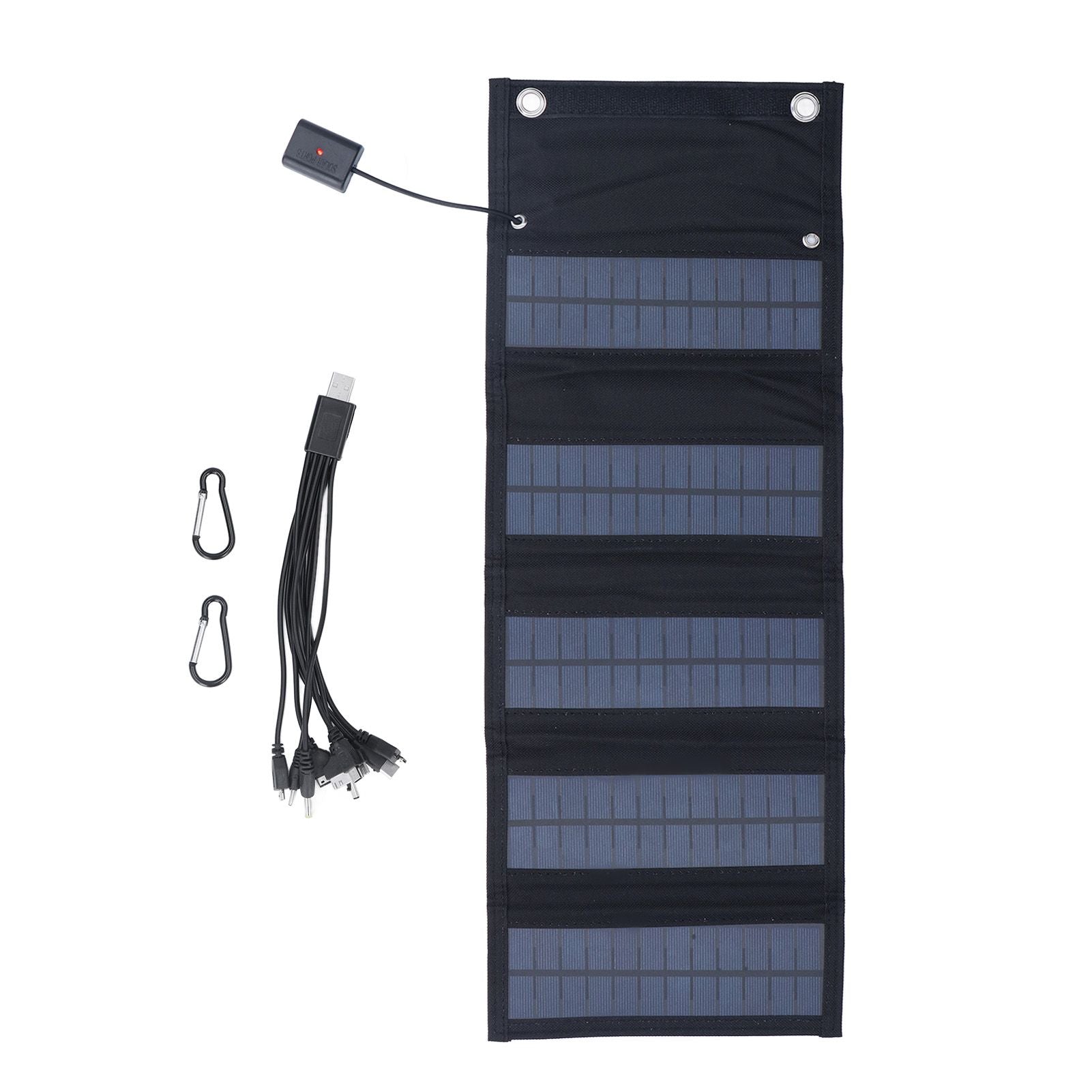 9W Solar Panel Portable Foldable Green Power High Conversion Rate Black Solar Panel Charger for Outdoor Hiking V1294-YM0523-3114220045211