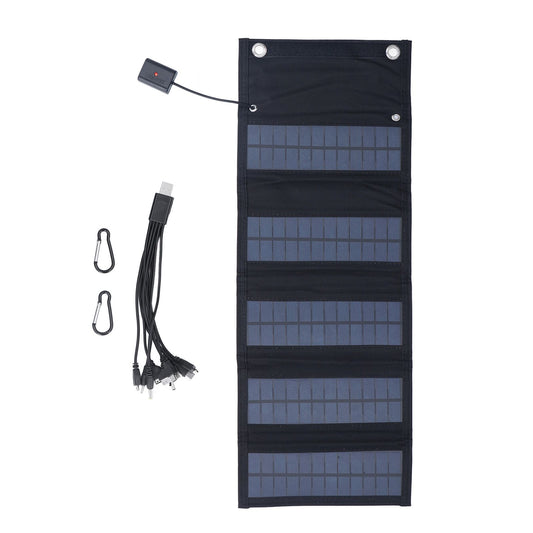 9W Solar Panel Portable Foldable Green Power High Conversion Rate Black Solar Panel Charger for Outdoor Hiking V1294-YM0523-3114220045211