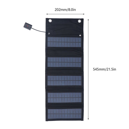 9W Solar Panel Portable Foldable Green Power High Conversion Rate Black Solar Panel Charger for Outdoor Hiking V1294-YM0523-3114220045211