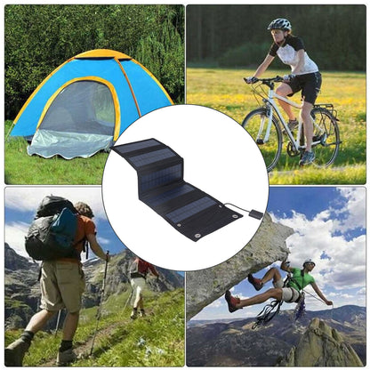9W Solar Panel Portable Foldable Green Power High Conversion Rate Black Solar Panel Charger for Outdoor Hiking V1294-YM0523-3114220045211