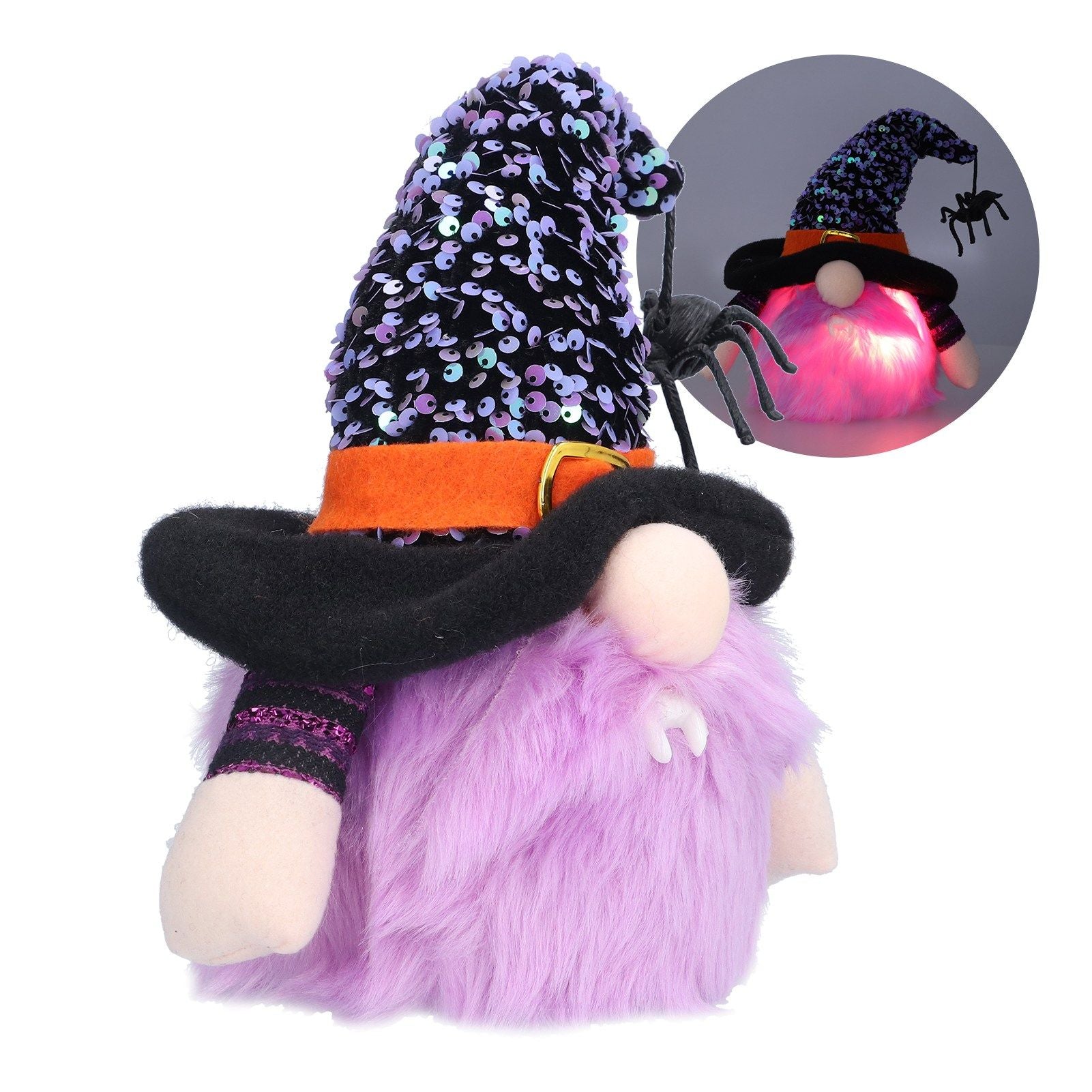 Halloween Decorations Illuminated Dwarf Ornaments Halloween Glowing Faceless Doll for Christmas Thanksgiving V1294-YM0523-3115210138712
