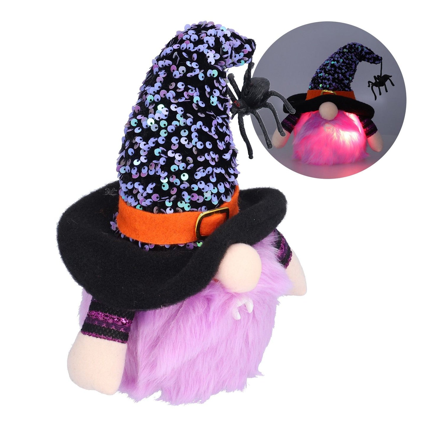 Halloween Decorations Illuminated Dwarf Ornaments Halloween Glowing Faceless Doll for Christmas Thanksgiving V1294-YM0523-3115210138712