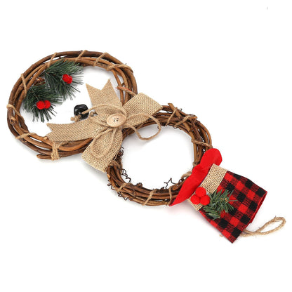 LED Christmas Snowman Wreath Christmas Door Decoration with Light for Home Decorations V1294-YM0523-3115210163011