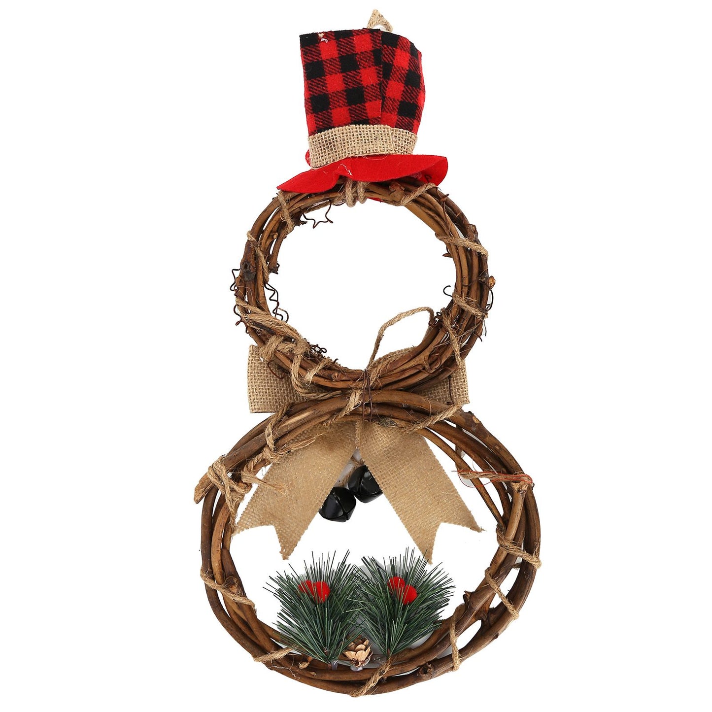 LED Christmas Snowman Wreath Christmas Door Decoration with Light for Home Decorations V1294-YM0523-3115210163011