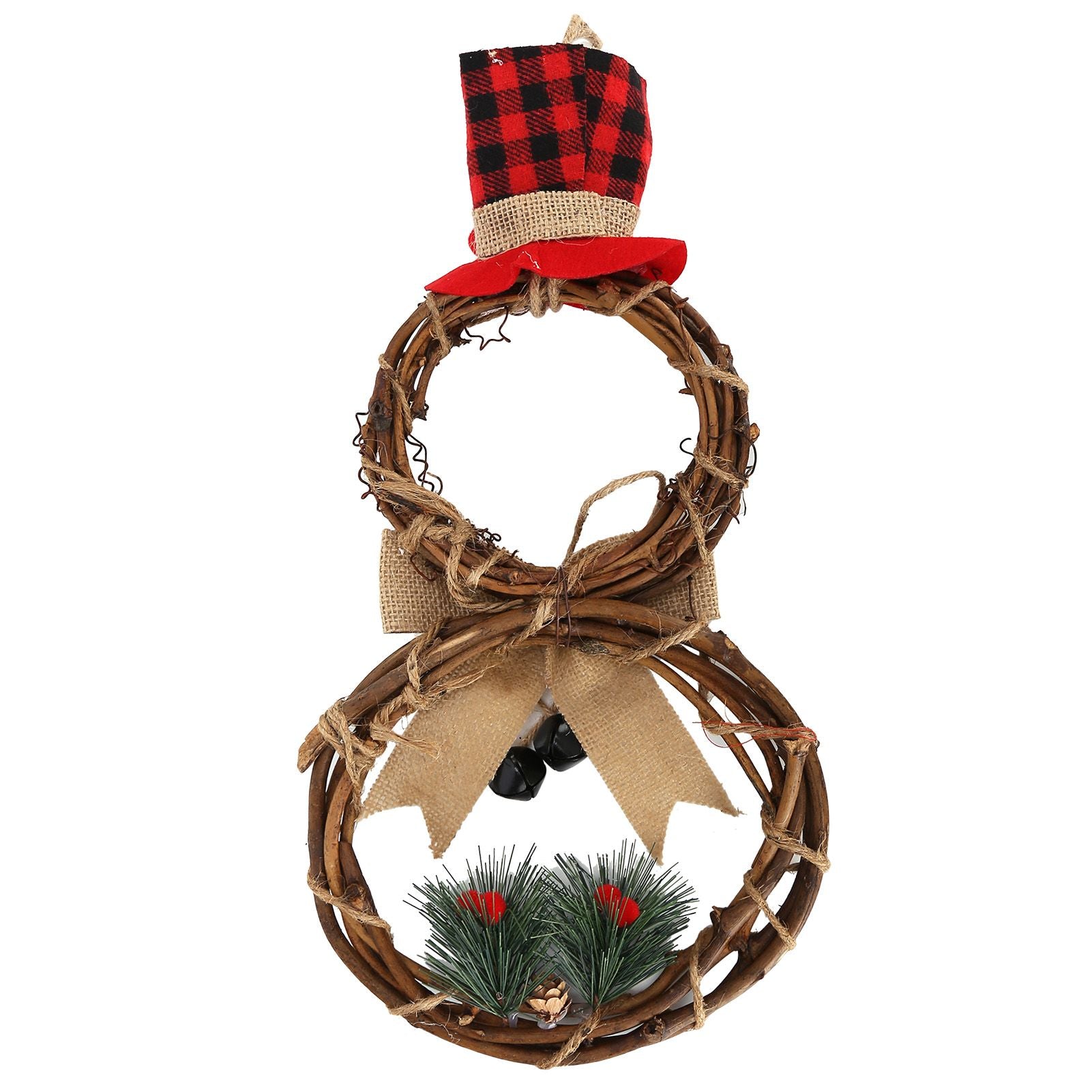 LED Christmas Snowman Wreath Christmas Door Decoration with Light for Home Decorations V1294-YM0523-3115210163011