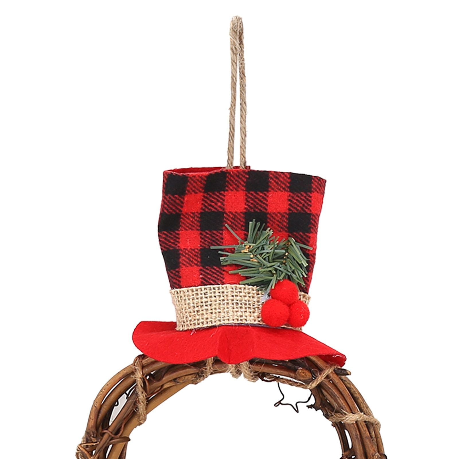 LED Christmas Snowman Wreath Christmas Door Decoration with Light for Home Decorations V1294-YM0523-3115210163011