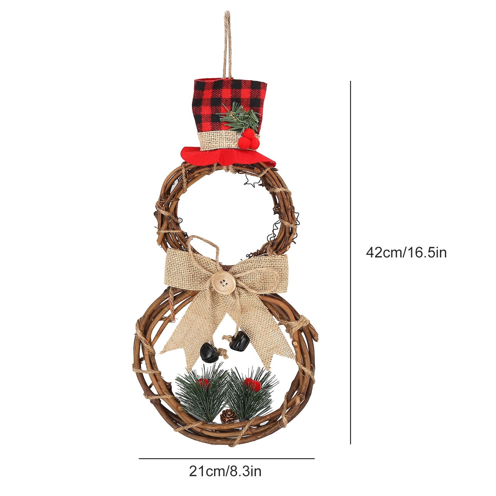LED Christmas Snowman Wreath Christmas Door Decoration with Light for Home Decorations V1294-YM0523-3115210163011