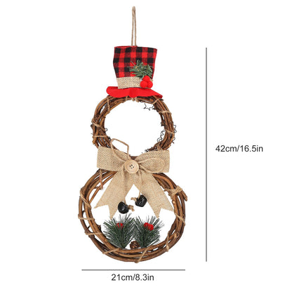 LED Christmas Snowman Wreath Christmas Door Decoration with Light for Home Decorations V1294-YM0523-3115210163011