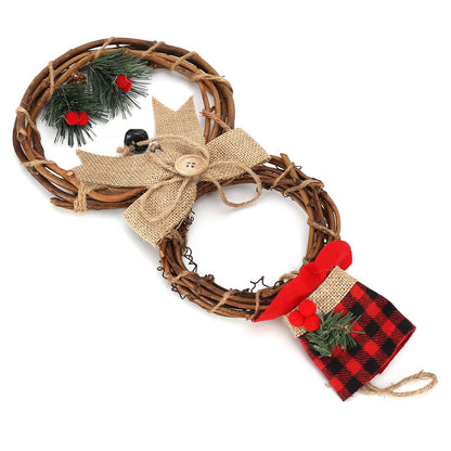 LED Christmas Snowman Wreath Christmas Door Decoration with Light for Home Decorations V1294-YM0523-3115210163011