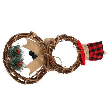 LED Christmas Snowman Wreath Christmas Door Decoration with Light for Home Decorations V1294-YM0523-3115210163011