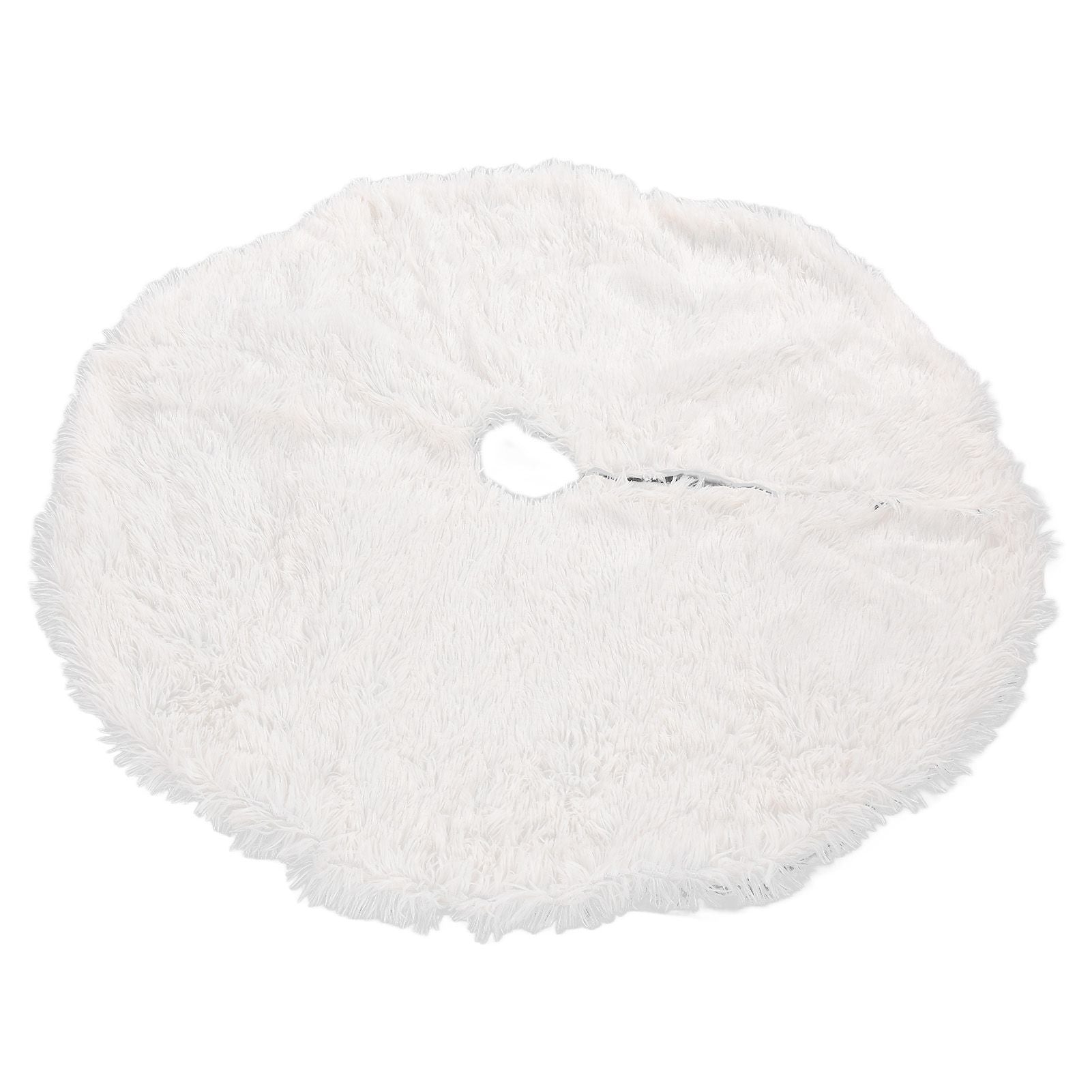 White Christmas Tree Skirts Sophisticated Dense Environmentally Friendly Plush Luxury ChristmasTree SkirtL V1294-YM0523-3115210177712