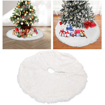 White Christmas Tree Skirts Sophisticated Dense Environmentally Friendly Plush Luxury ChristmasTree SkirtL V1294-YM0523-3115210177712