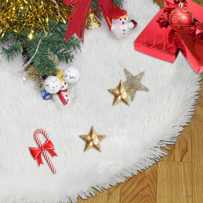 White Christmas Tree Skirts Sophisticated Dense Environmentally Friendly Plush Luxury ChristmasTree SkirtL V1294-YM0523-3115210177712