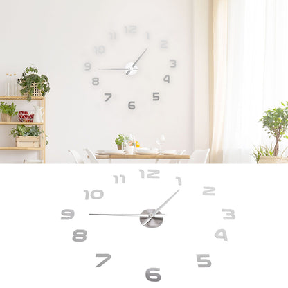 Acrylic Mirror Wall Clock Silent Frameless DIY Self Adhesive Wall Clock for Office Home V1294-YM0523-3115210179411