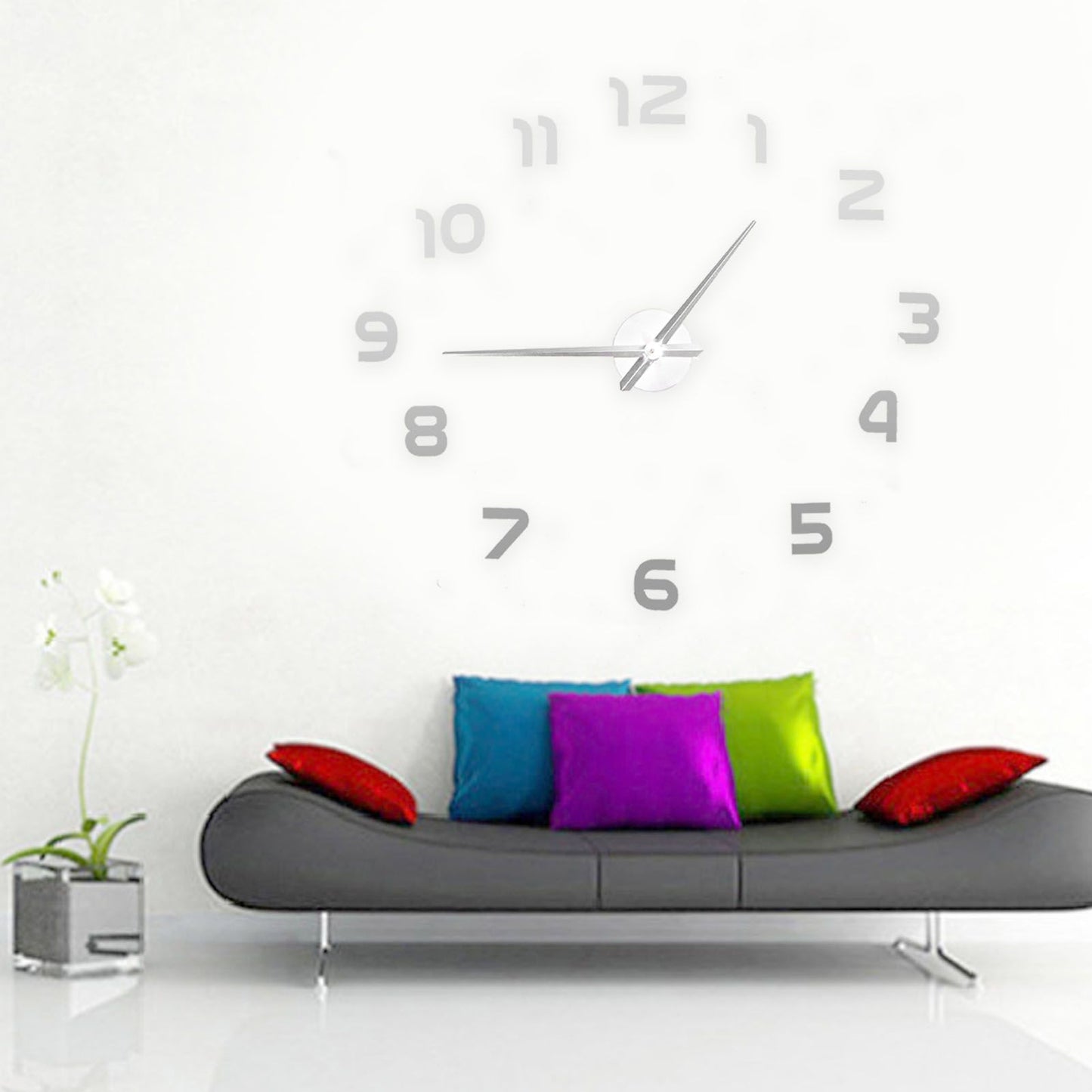 Acrylic Mirror Wall Clock Silent Frameless DIY Self Adhesive Wall Clock for Office Home V1294-YM0523-3115210179411