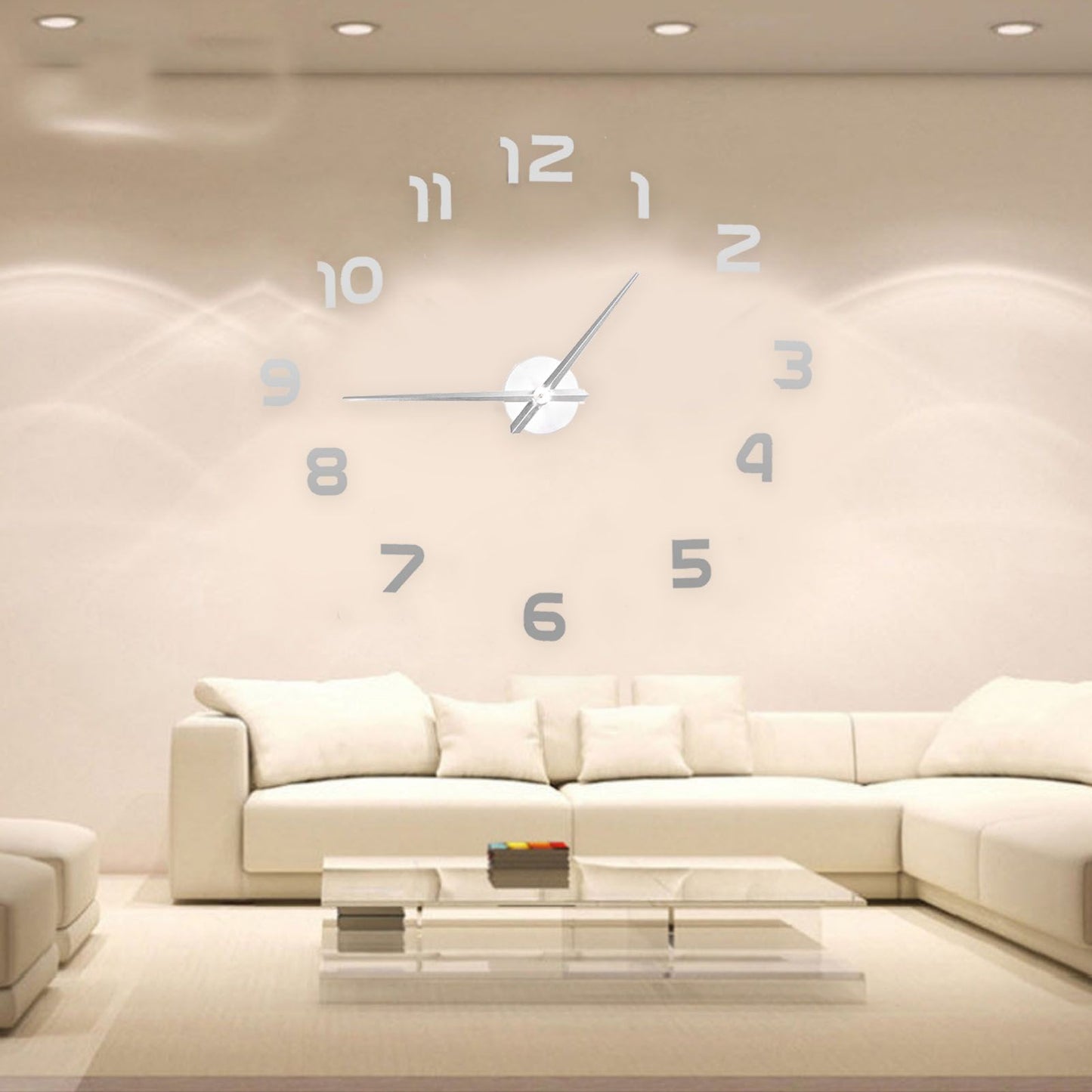 Acrylic Mirror Wall Clock Silent Frameless DIY Self Adhesive Wall Clock for Office Home V1294-YM0523-3115210179411