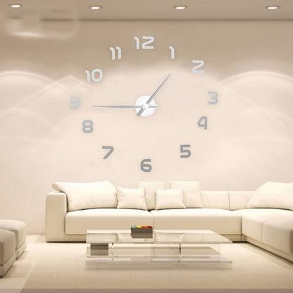 Acrylic Mirror Wall Clock Silent Frameless DIY Self Adhesive Wall Clock for Office Home V1294-YM0523-3115210179411