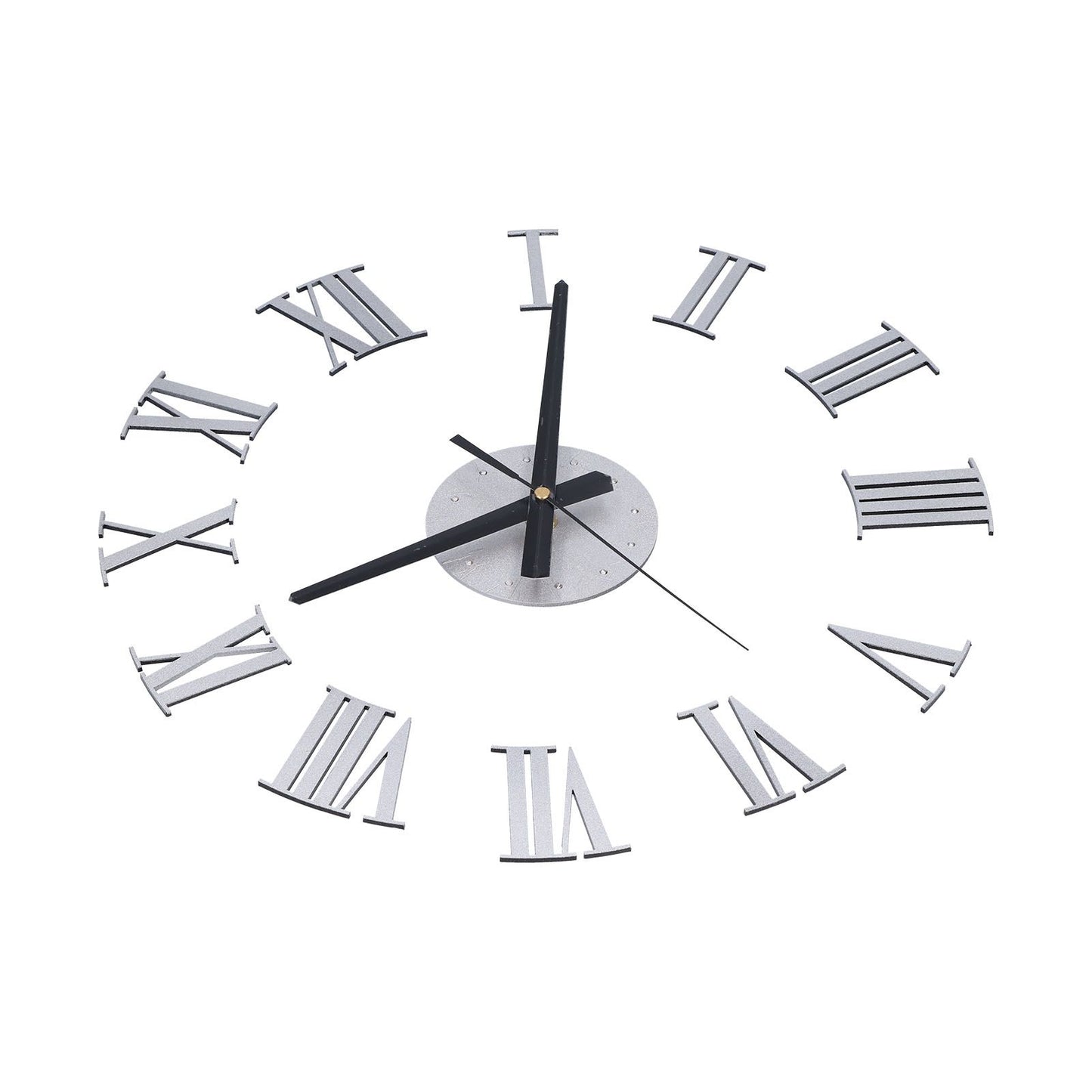 Roman Numerals Design Wall Clock Acrylic Mute Frameless DIY Wall Clock for Home Office V1294-YM0523-3115210179711