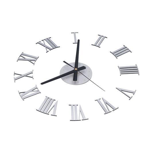 Roman Numerals Design Wall Clock Acrylic Mute Frameless DIY Wall Clock for Home Office V1294-YM0523-3115210179711