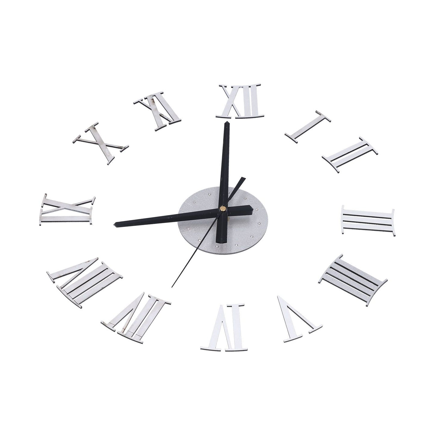 Roman Numerals Design Wall Clock Acrylic Mute Frameless DIY Wall Clock for Home Office V1294-YM0523-3115210179711
