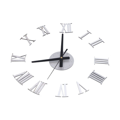Roman Numerals Design Wall Clock Acrylic Mute Frameless DIY Wall Clock for Home Office V1294-YM0523-3115210179711