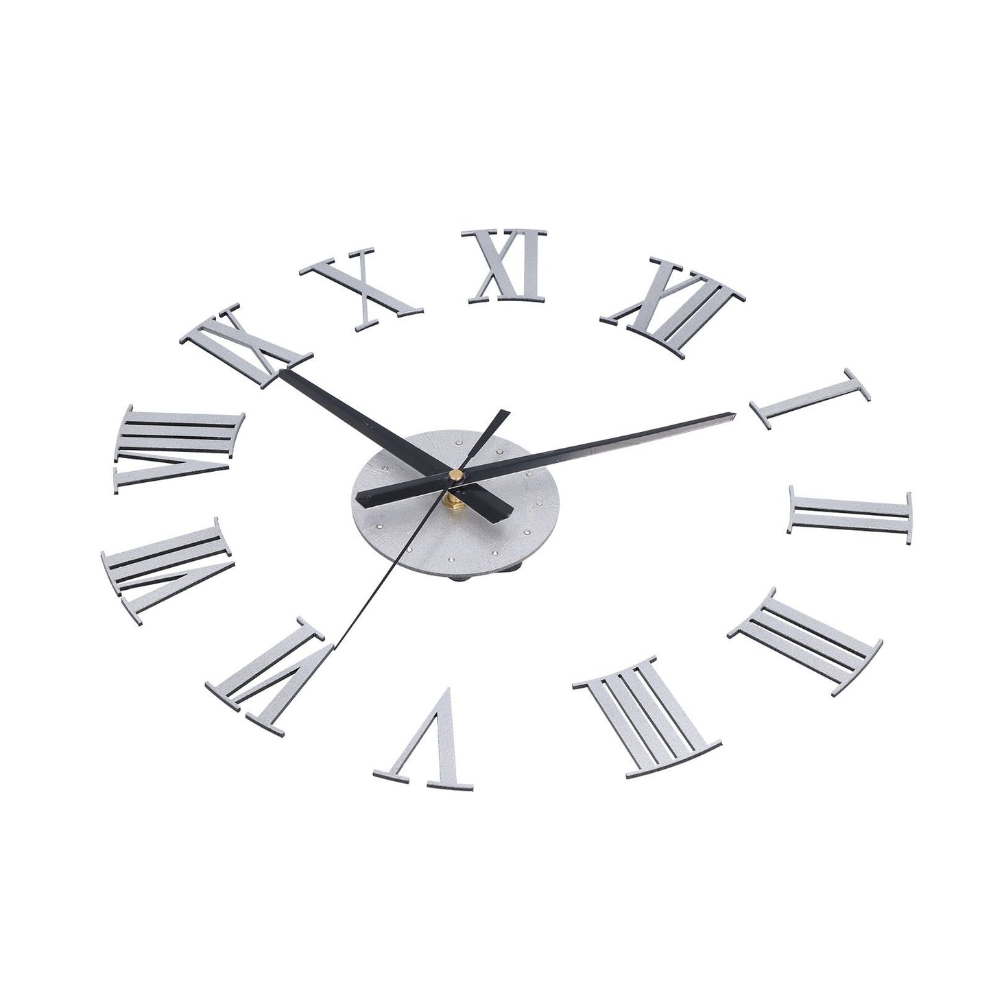 Roman Numerals Design Wall Clock Acrylic Mute Frameless DIY Wall Clock for Home Office V1294-YM0523-3115210179711